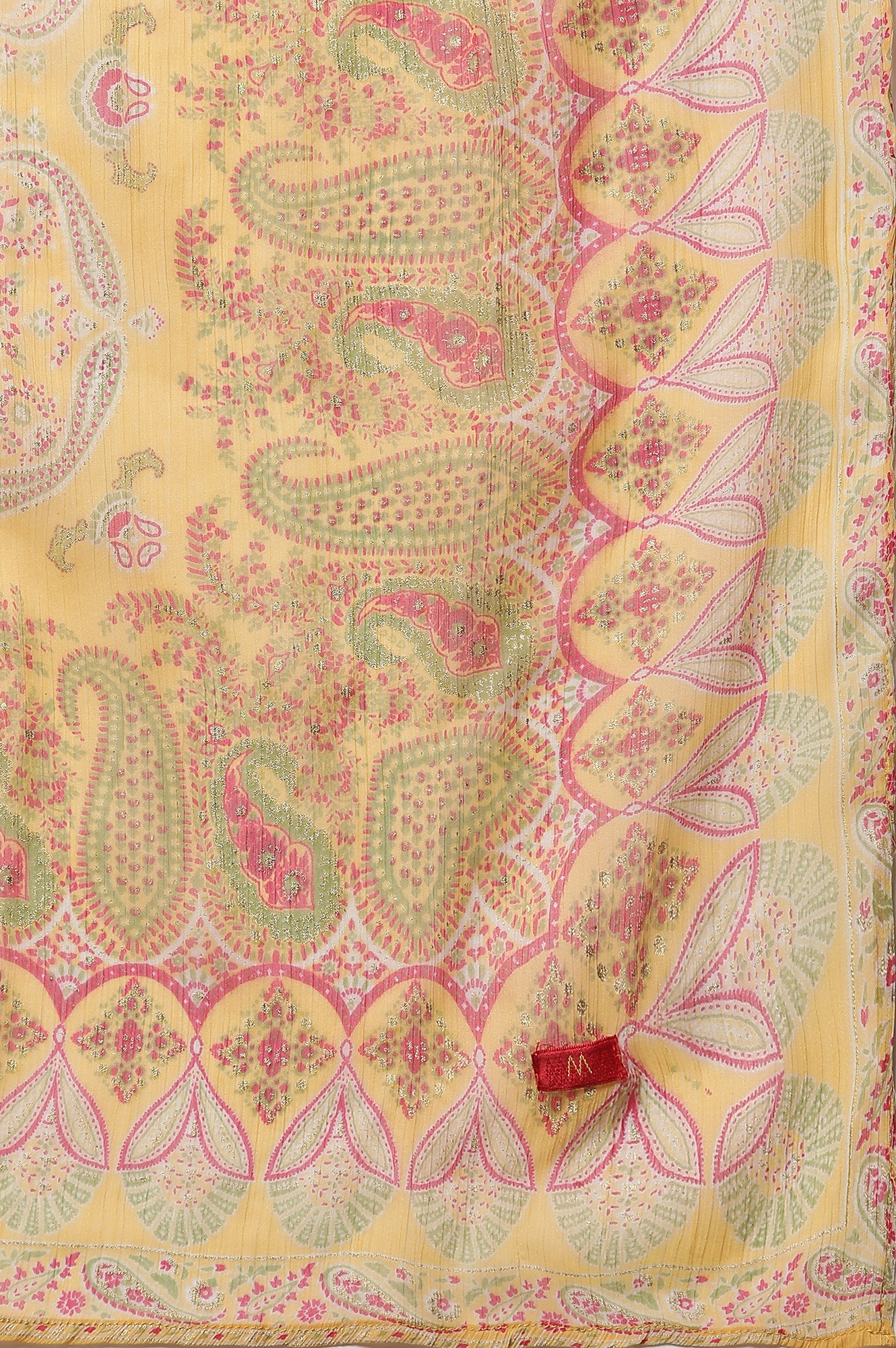 Dark Pink Placement Printed Kurta, Pants And Dupatta Set - Image 11