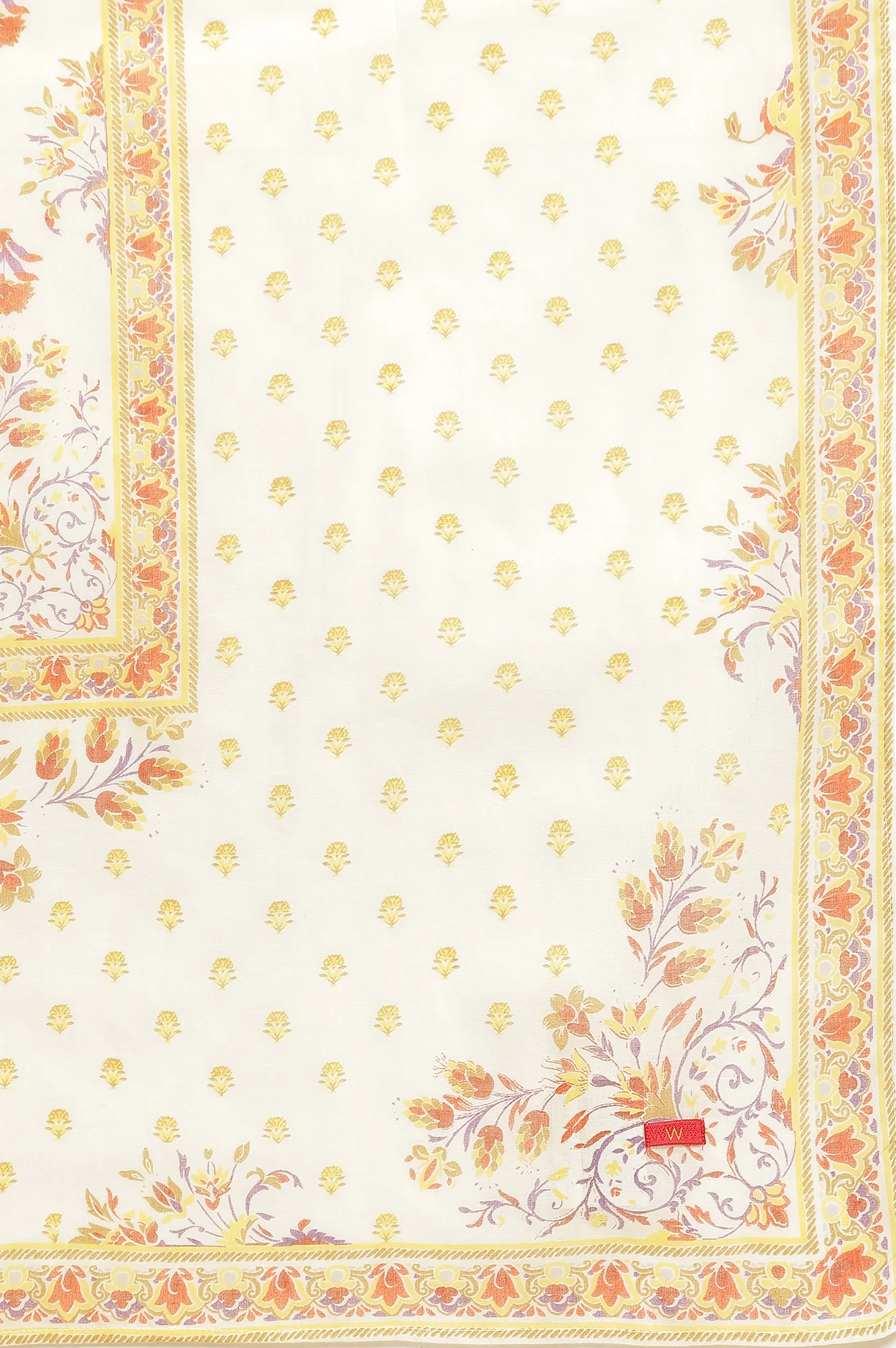 Ecru Floral Printed Kurta, Pants & Dupatta Set - Image 11