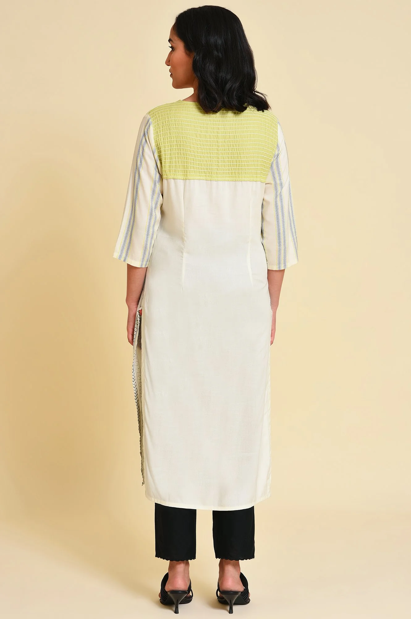 Ecru Graphic Printed kurta - Image 2