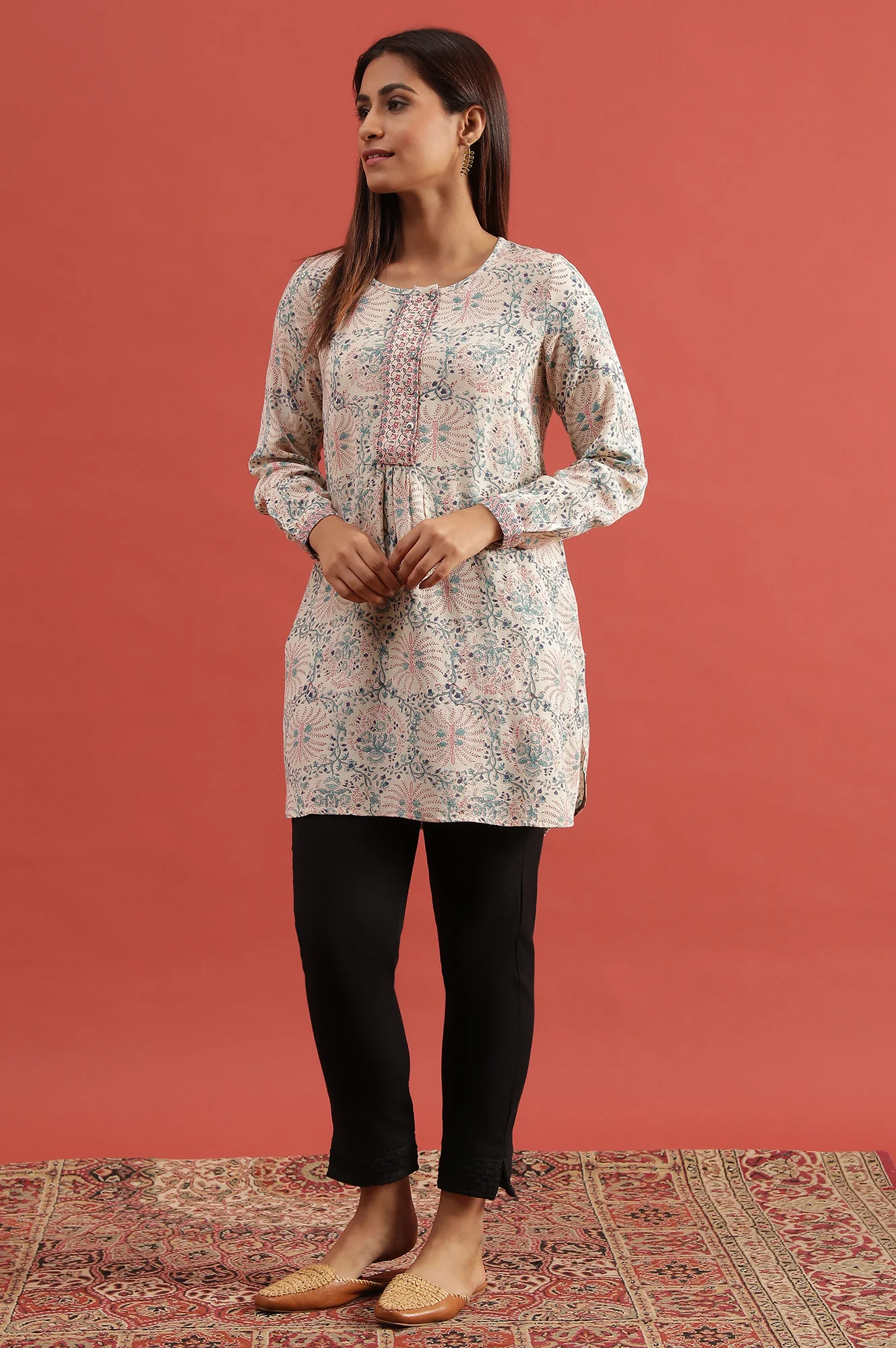Ecru Hand Block Printed Top - Image 4