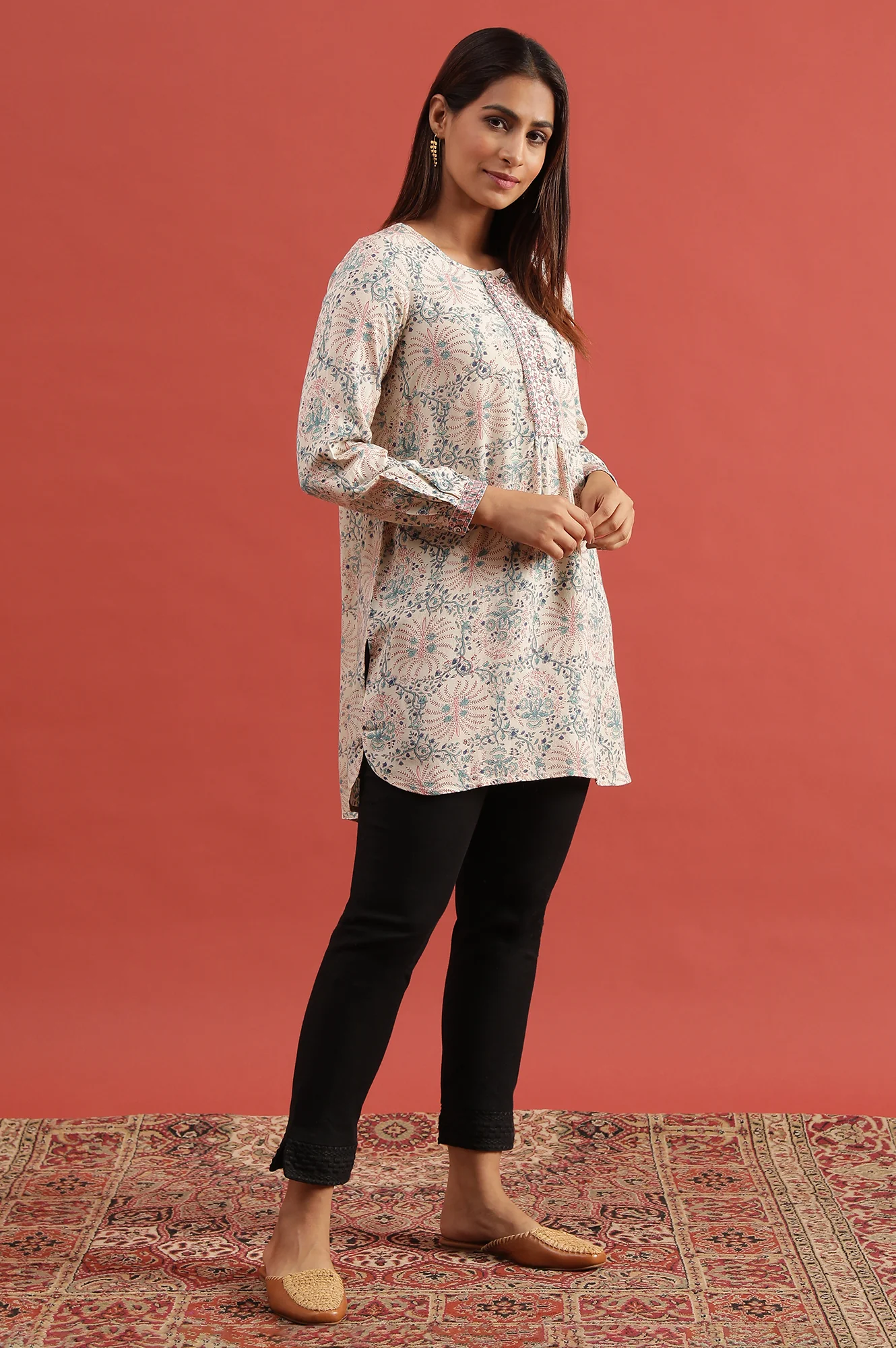 Ecru Hand Block Printed Top - Image 6