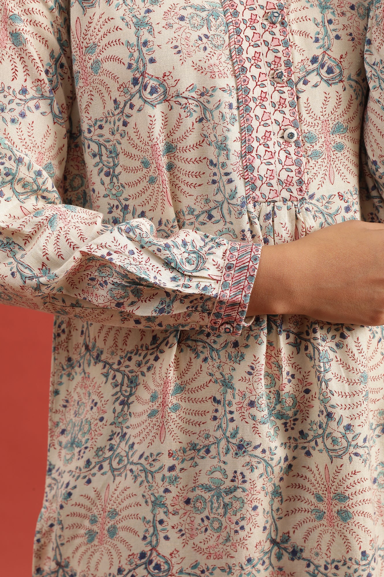 Ecru Hand Block Printed Top - Image 8