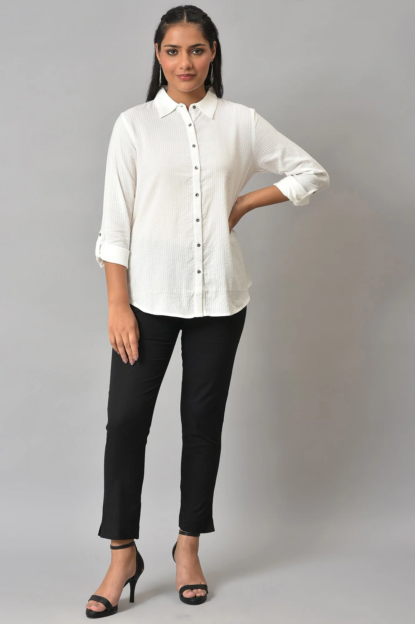 Ecru Shirt Collar Top - Image 6