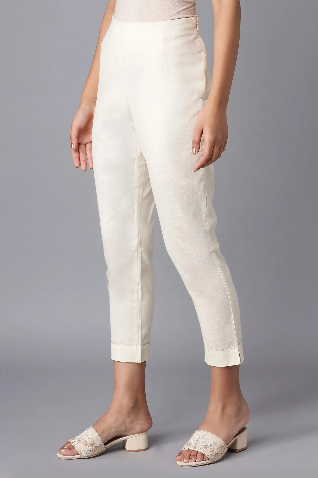 Ecru Slim Pants - Image 3