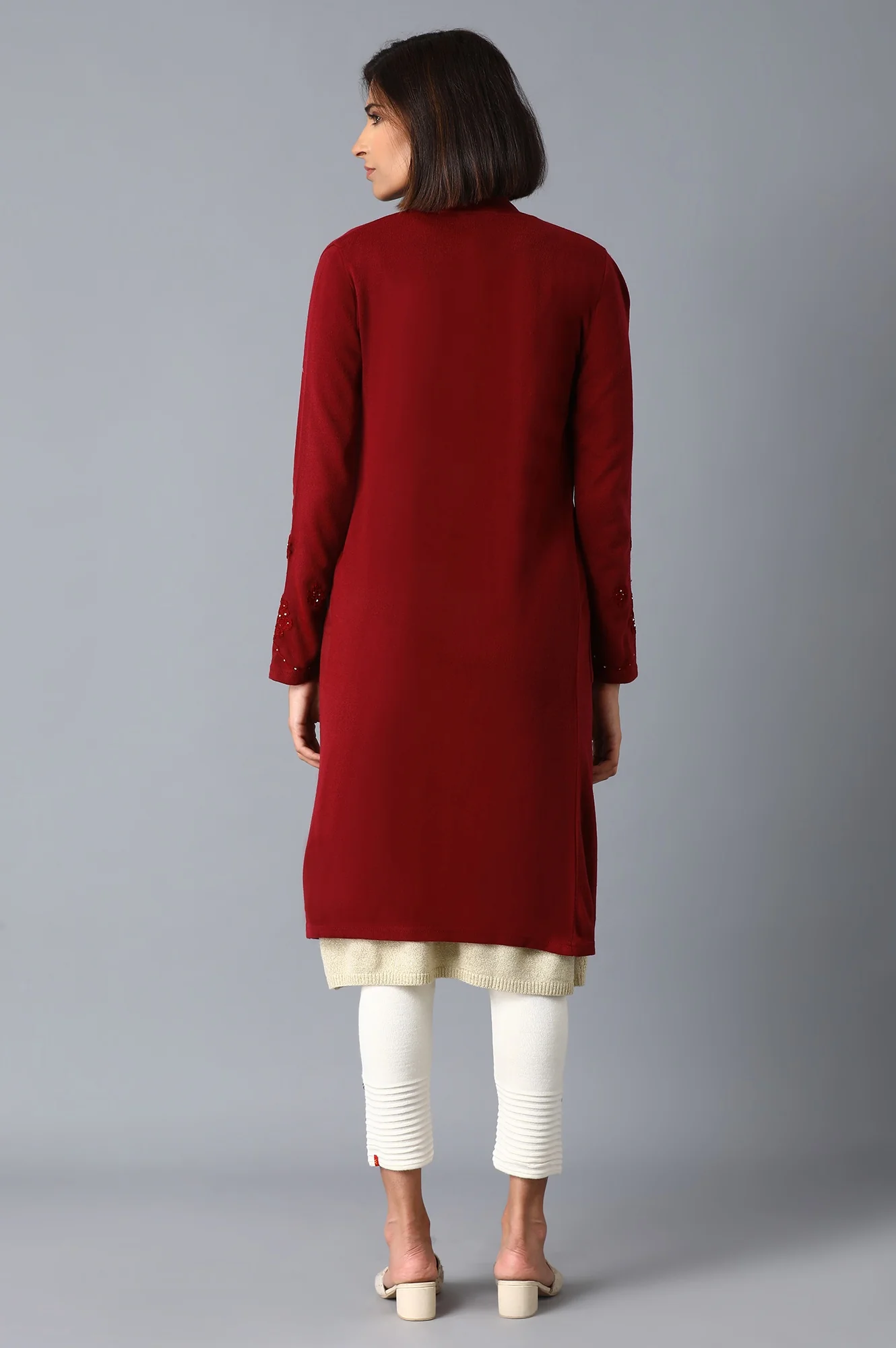 Garnet Red Long Cardigan - Image 2