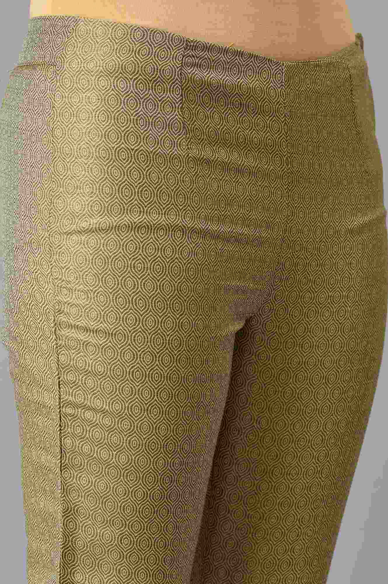 Gold Jacquard Slim Pants - Image 7