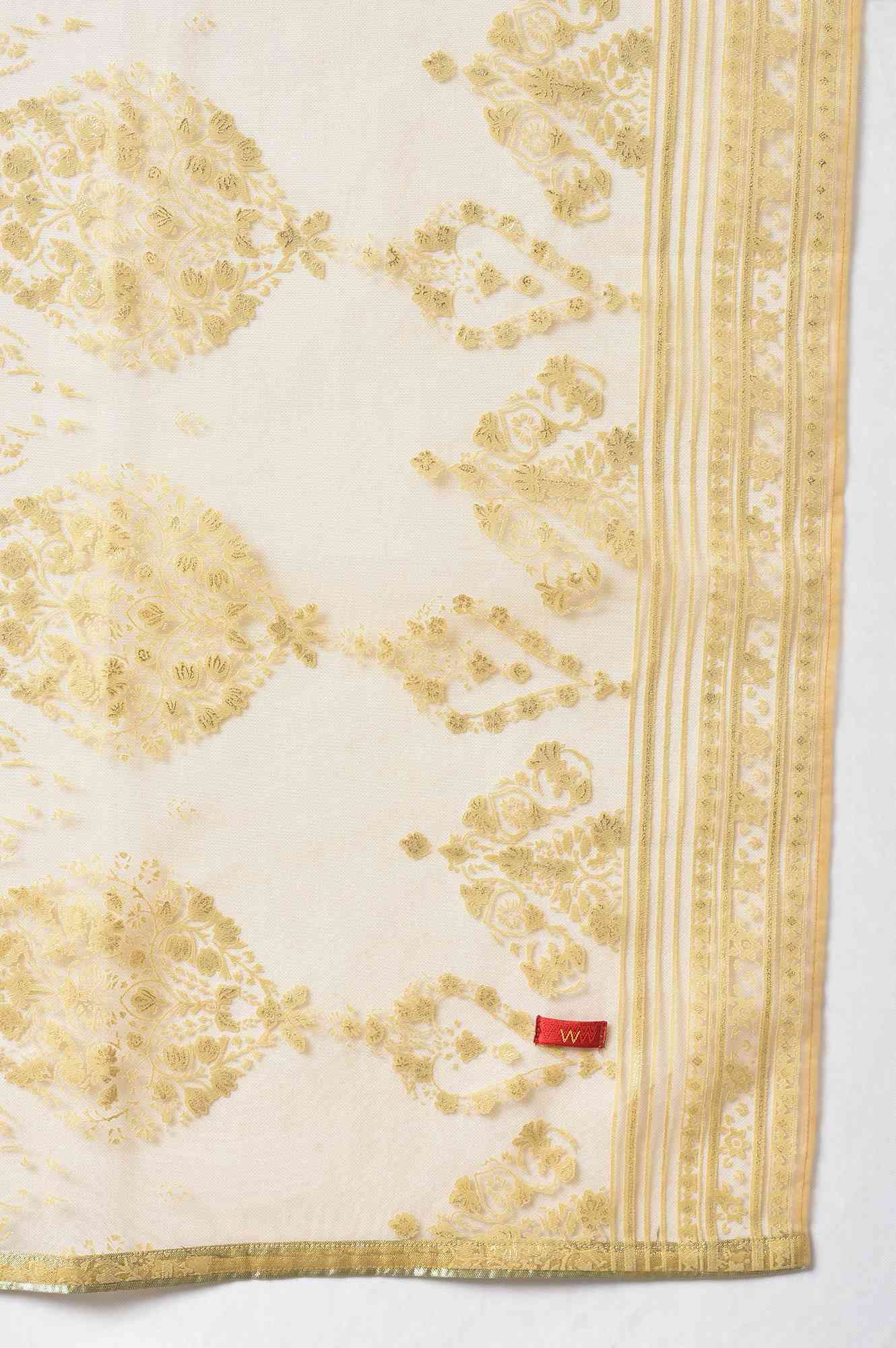 Gold Light Festive Brasso Dupatta - Image 4