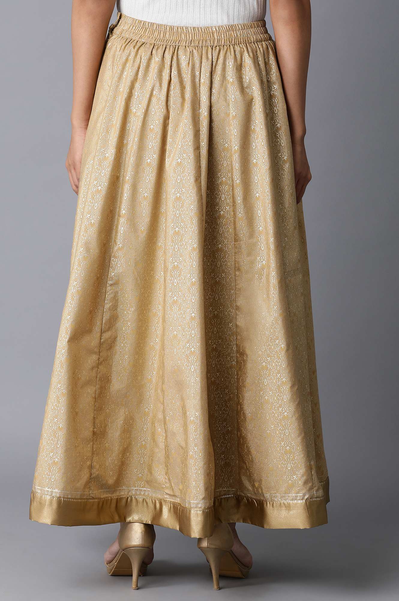 Gold Printed Skirt - Image 2
