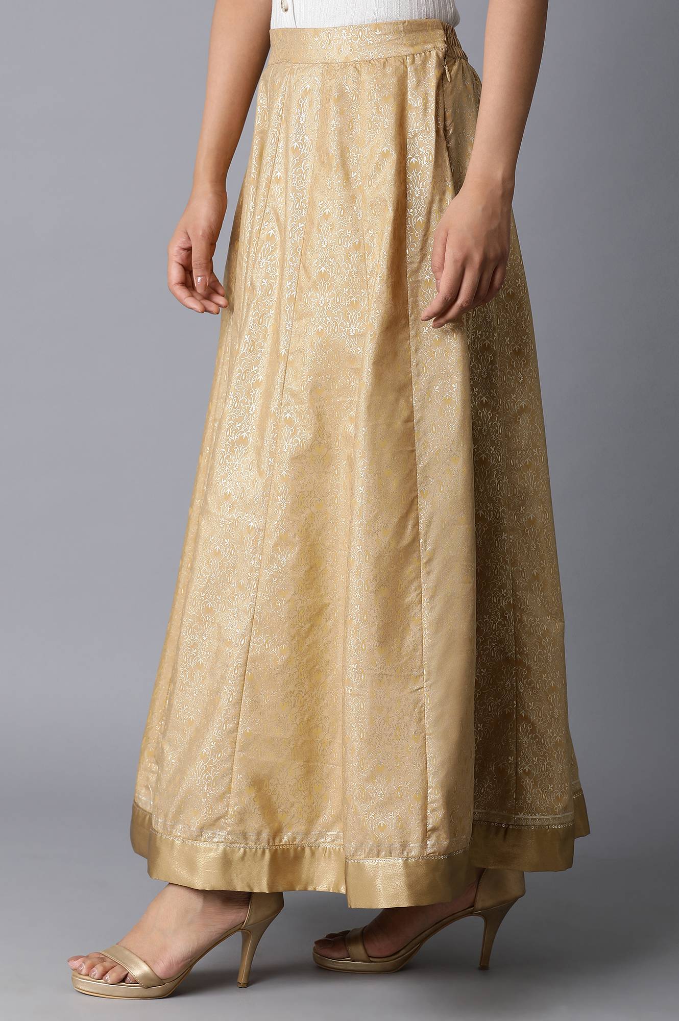 Gold Printed Skirt - Image 3