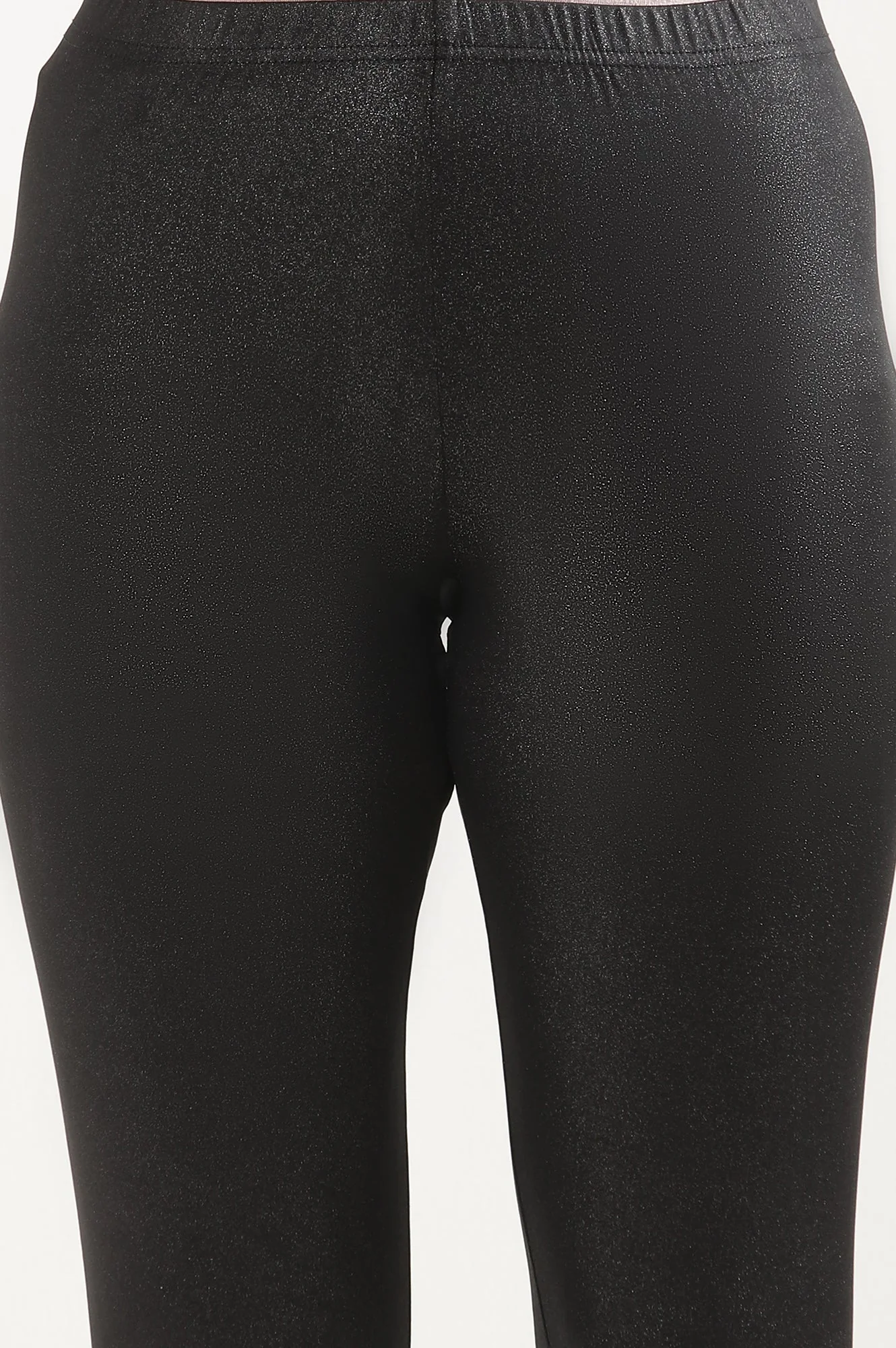 Elleven Women's Black Solid Skinny Fit Tights With Elasticated Waist - Image 6