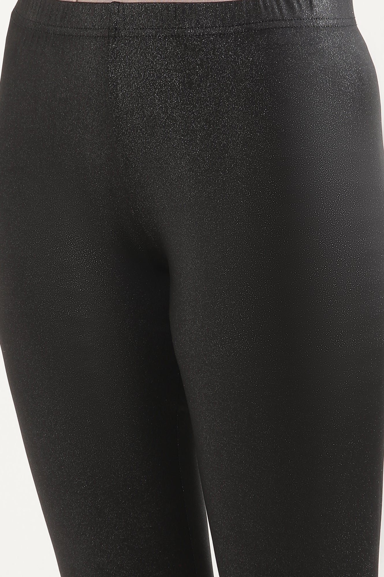 Elleven Women's Black Solid Skinny Fit Tights With Elasticated Waist - Image 7