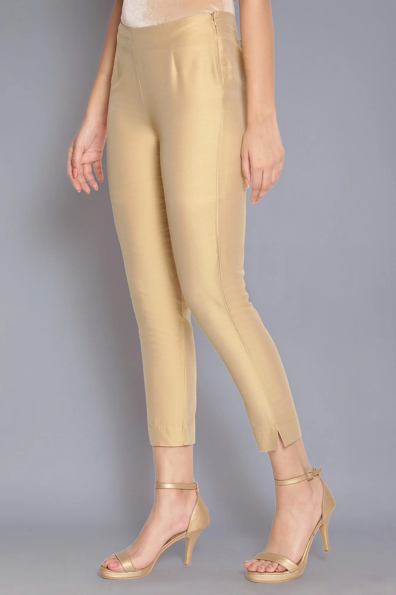 Golden Fitted Pants - Image 3