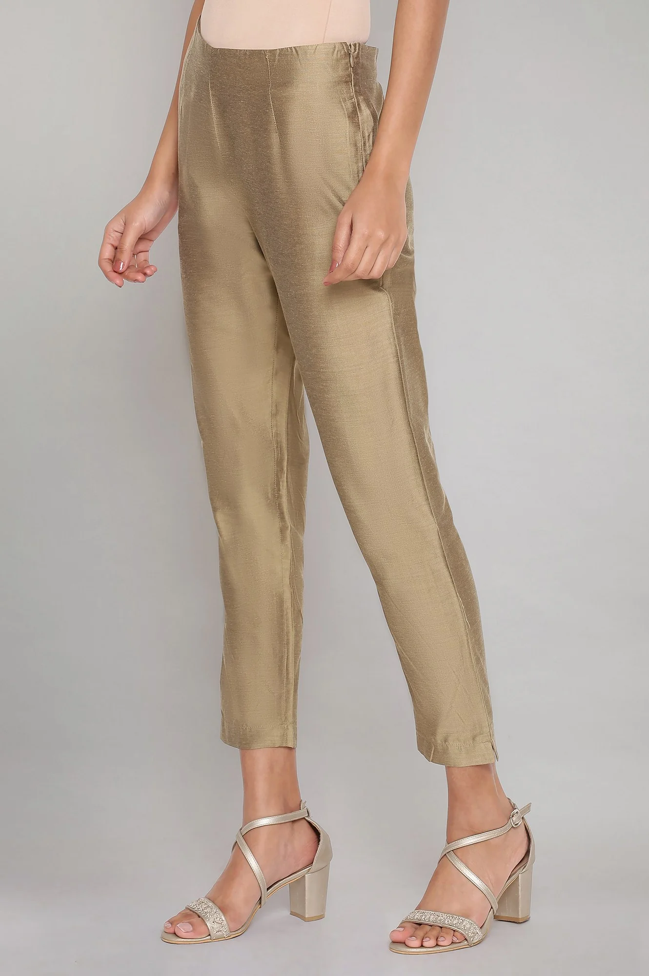 Golden Fitted Pants - Image 3