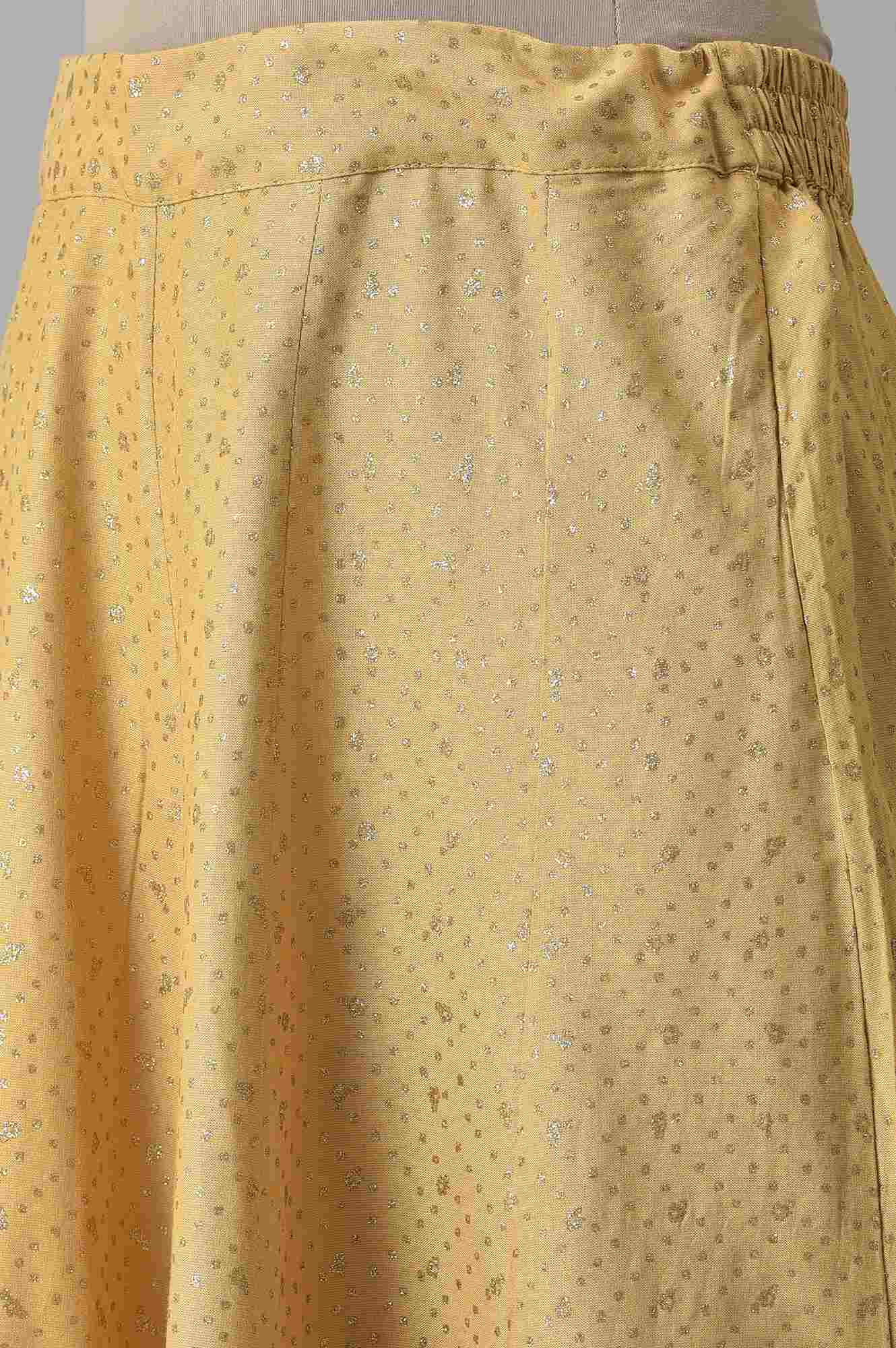 Golden Glitter Rayon Culottes In Polka Dots - Image 7