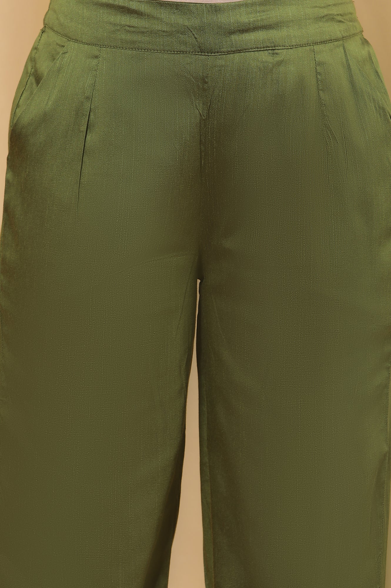 Green Embroidered Kurta, Pants And Organza Dupatta Set - Image 8