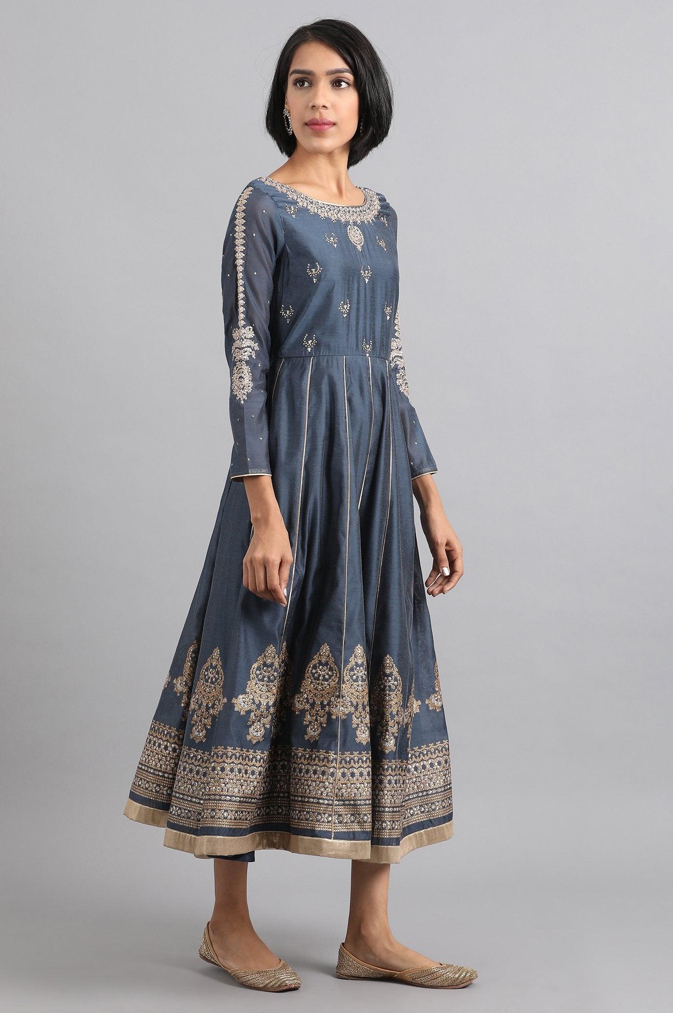 Green Mandarin Neck Printed kurta - Image 4