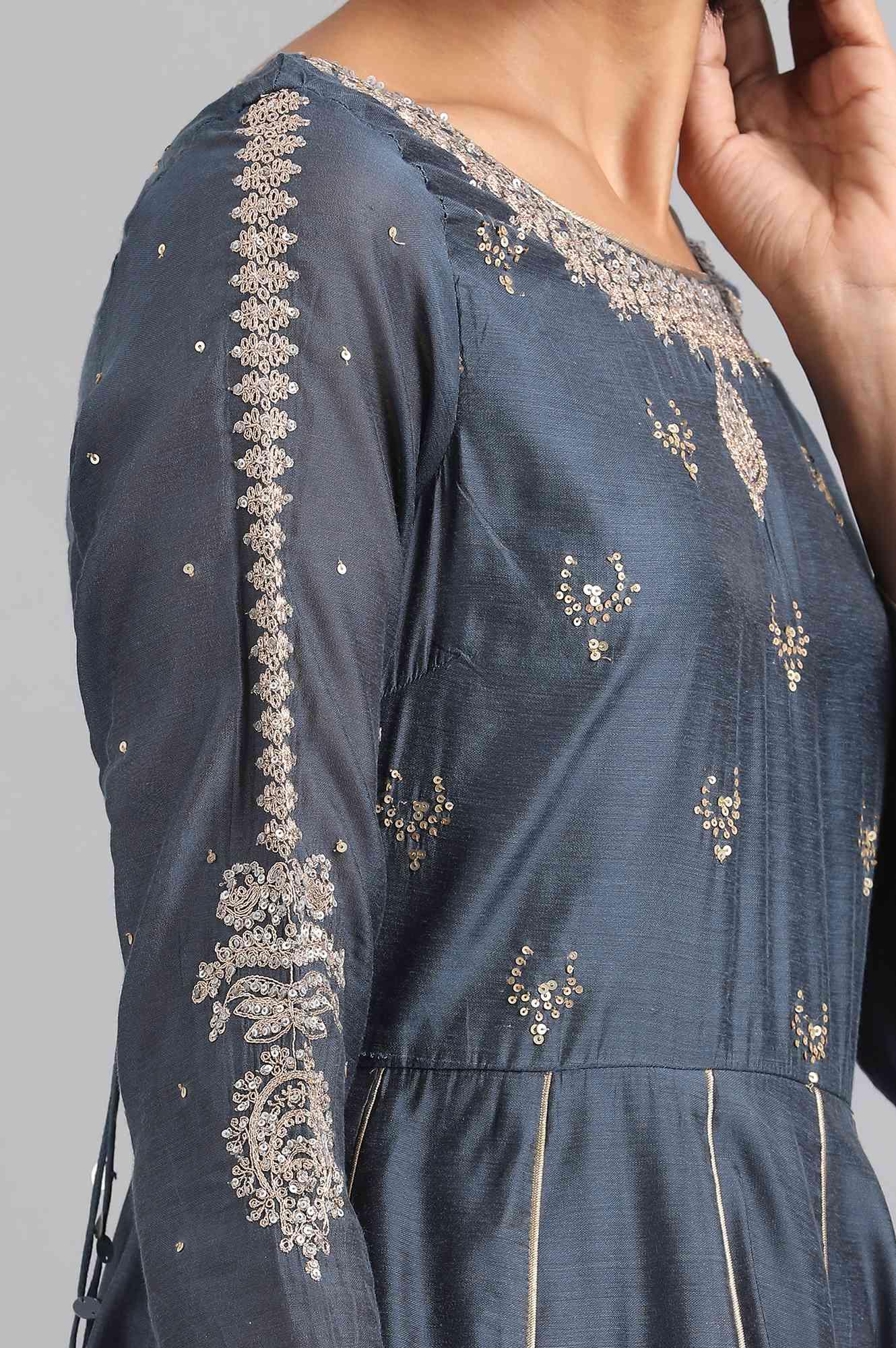 Green Mandarin Neck Printed kurta - Image 6