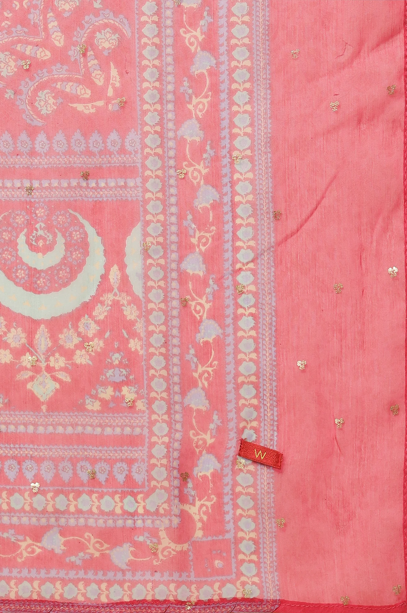 Green Metallic Embroidered Kurta, Pink Tights And Dupatta Set - Image 10