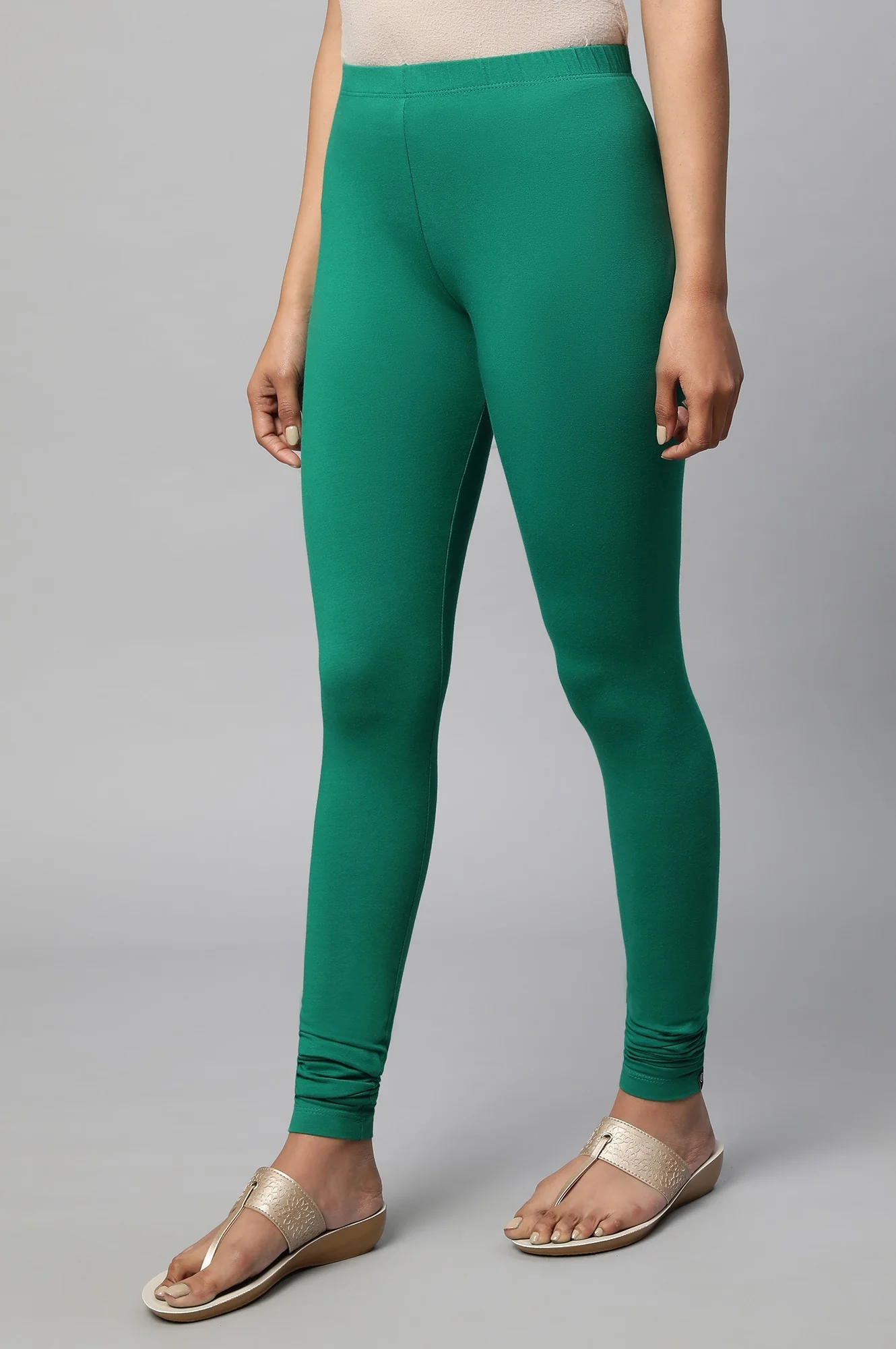 Elleven Women's Green Mid-Rise Churidar - Image 3