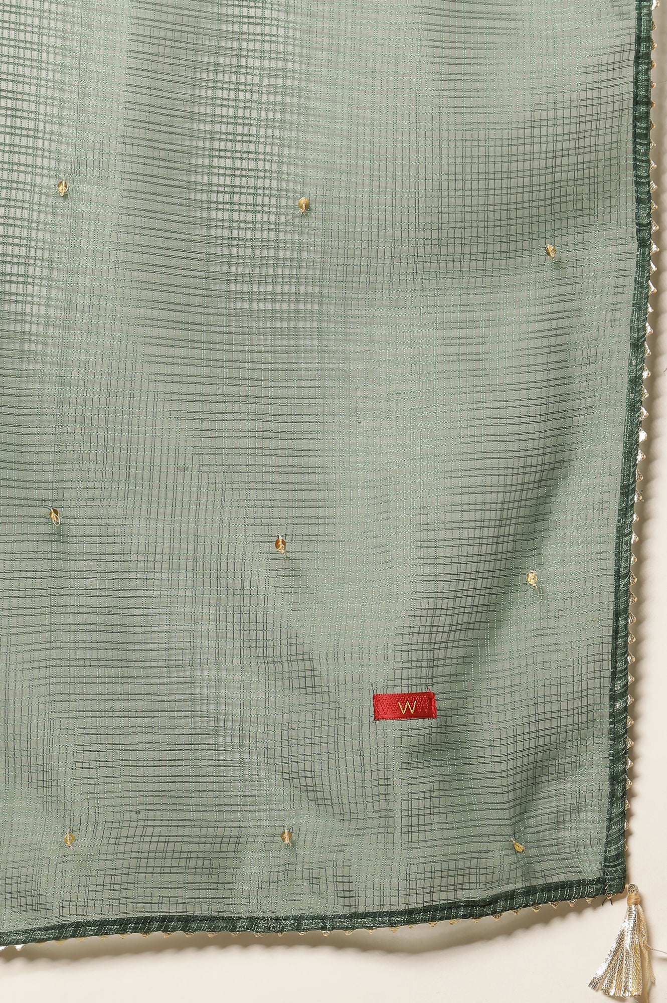 Green Printed Festive Kurta, Salwar Pants And Dupatta Set - Image 10