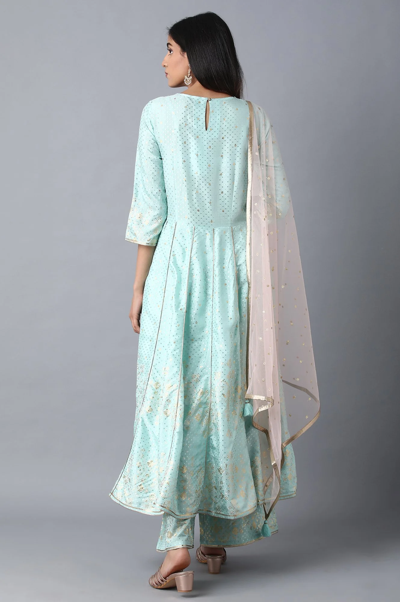 Green Round Neck kurta Set - Image 2
