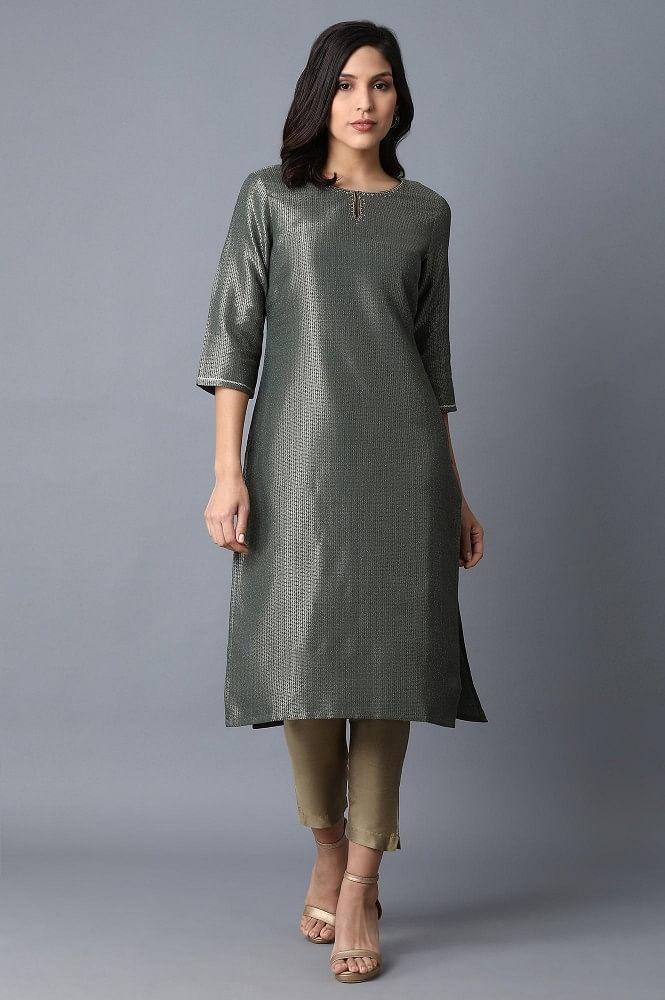 Green Straight kurta