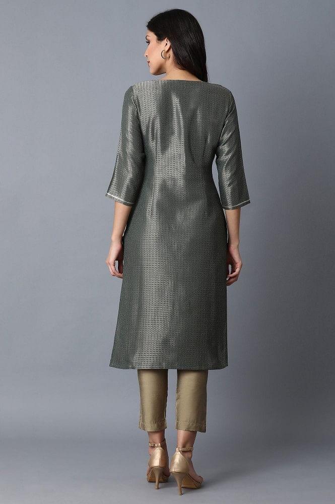Green Straight kurta - Image 2