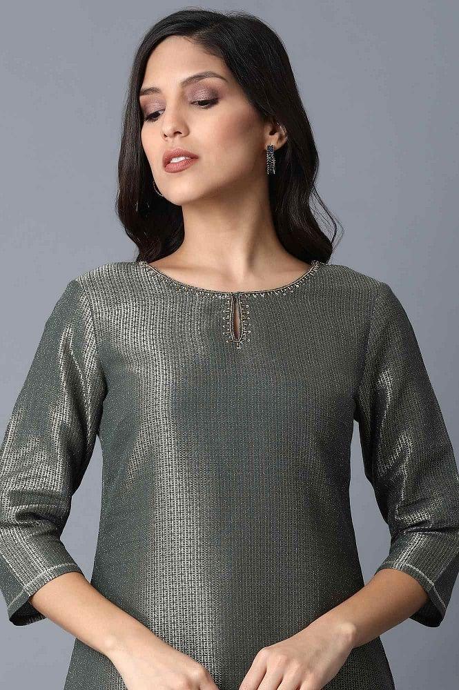 Green Straight kurta - Image 5