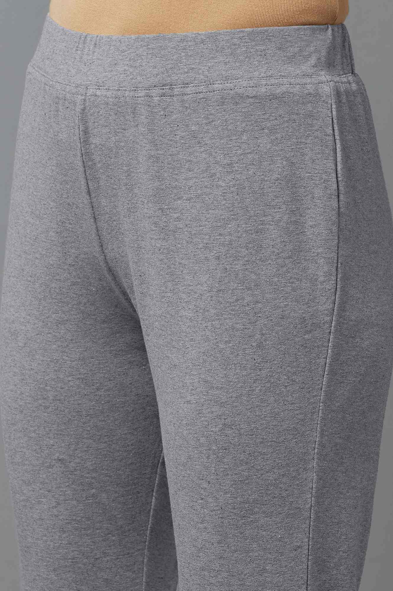 Elleven Women's Grey Solid Flared Cotton Pants With Slip On Closure - Image 11