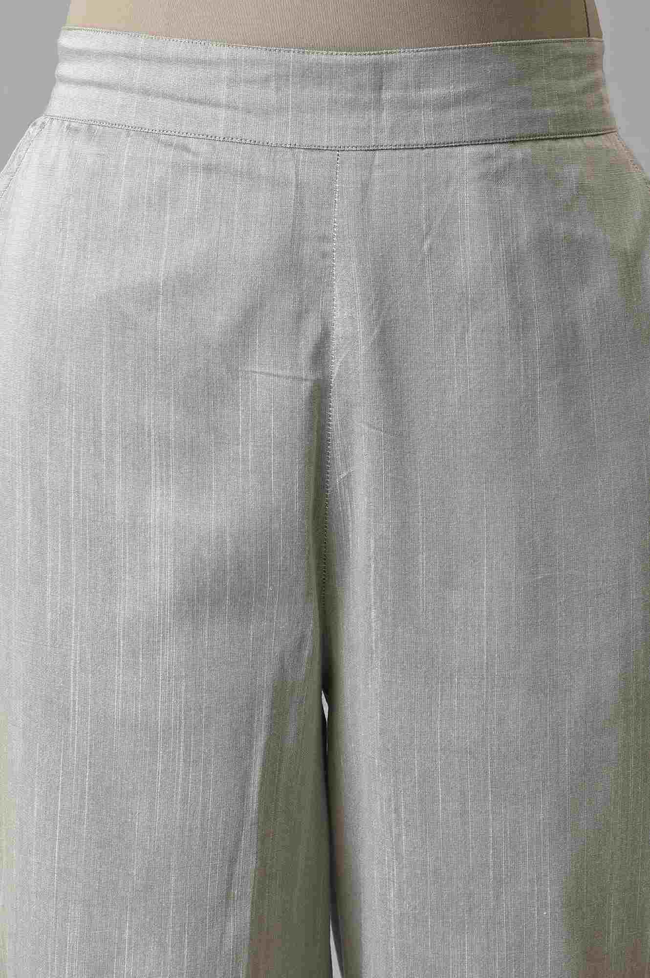 Elleven Women's Grey Solid Straight Fit Culottes With Elasticated Waist - Image 6