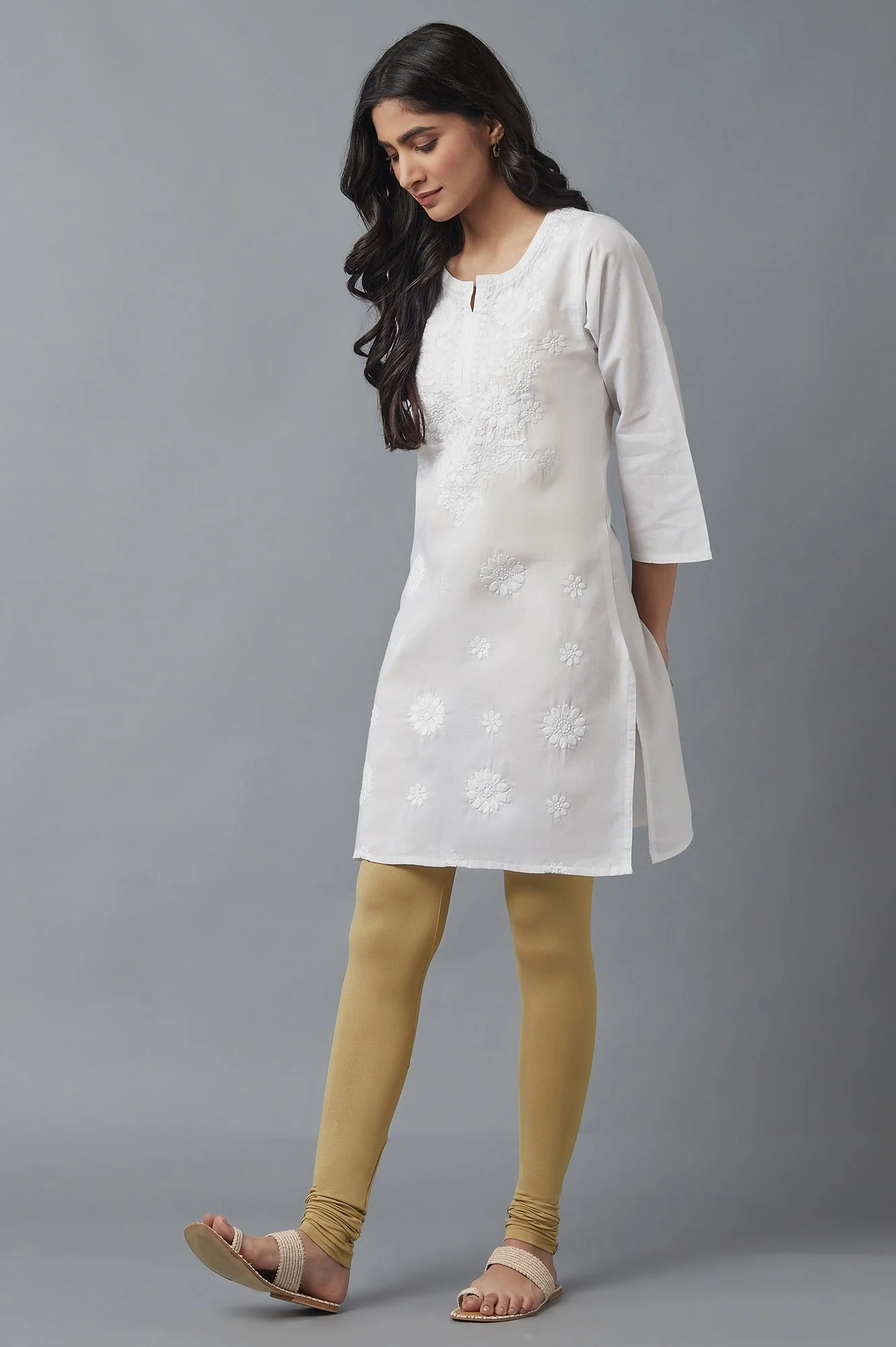 Elleven Women's Grey Skin Fit Churidar - Image 5