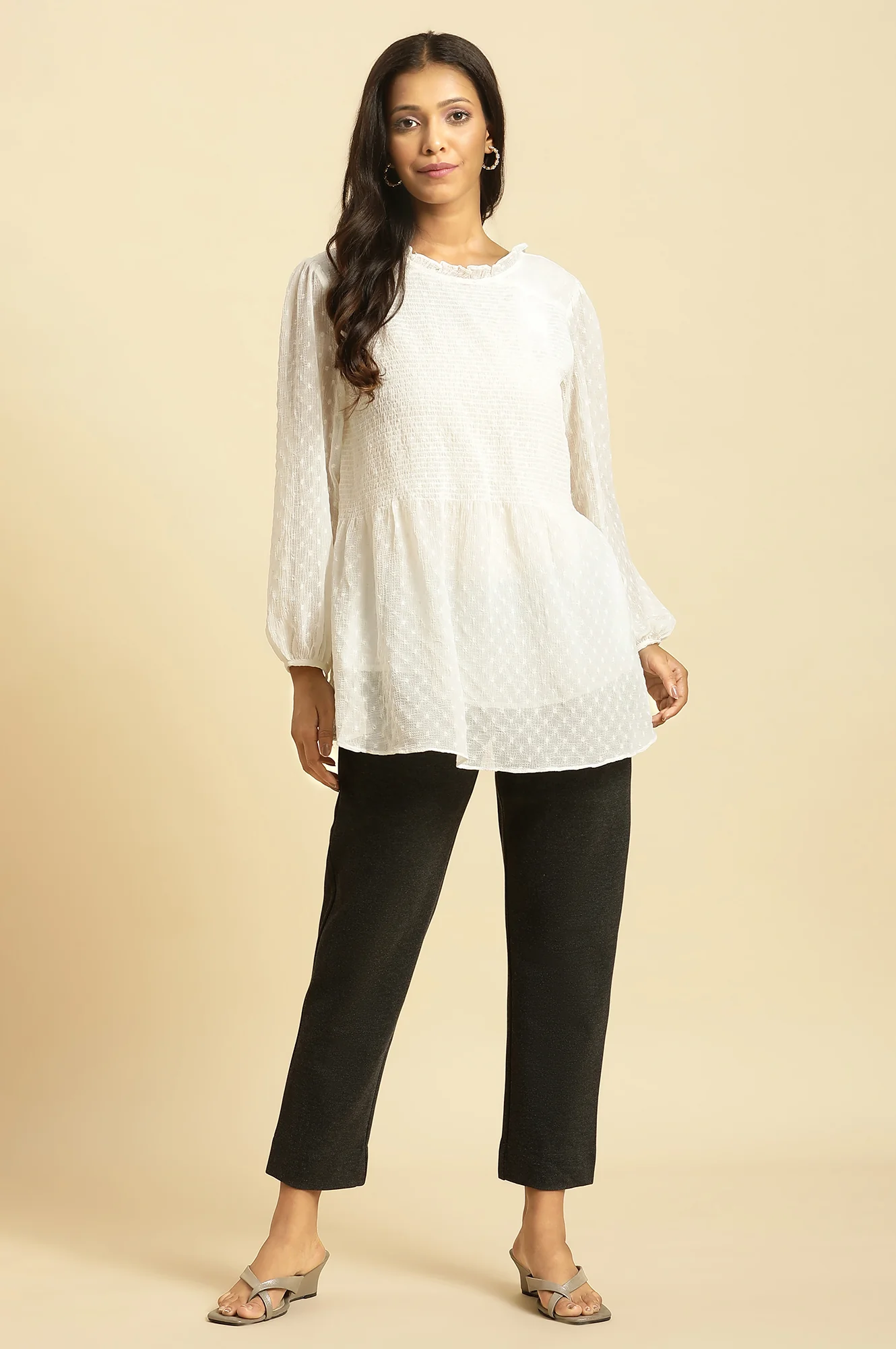 Grey Slim Fit Elasticated Western Pants - Image 5