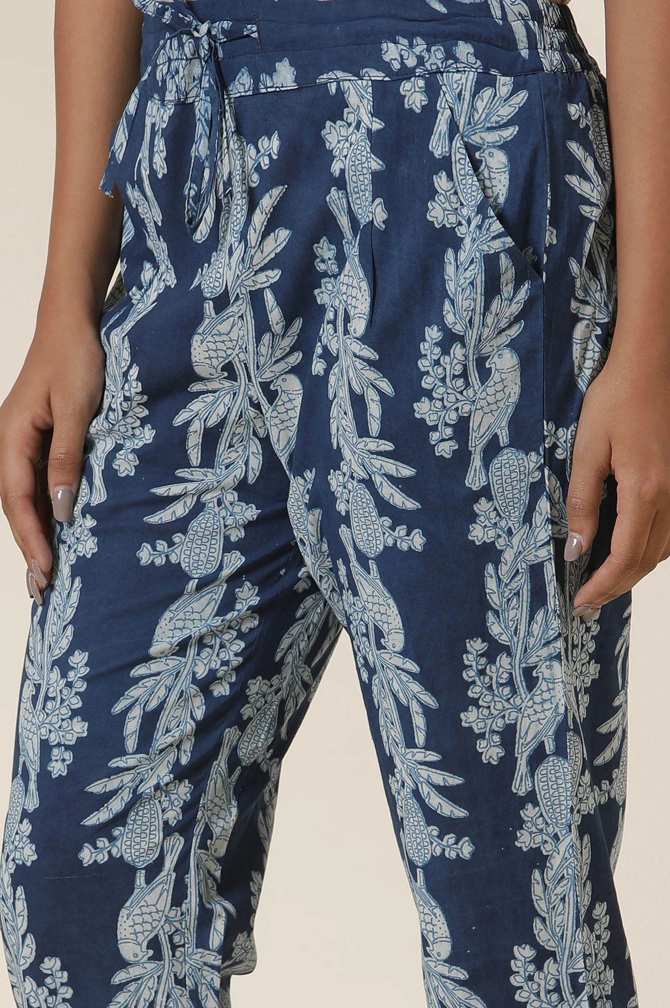 Indigo Block Print Straight Pants - Image 7