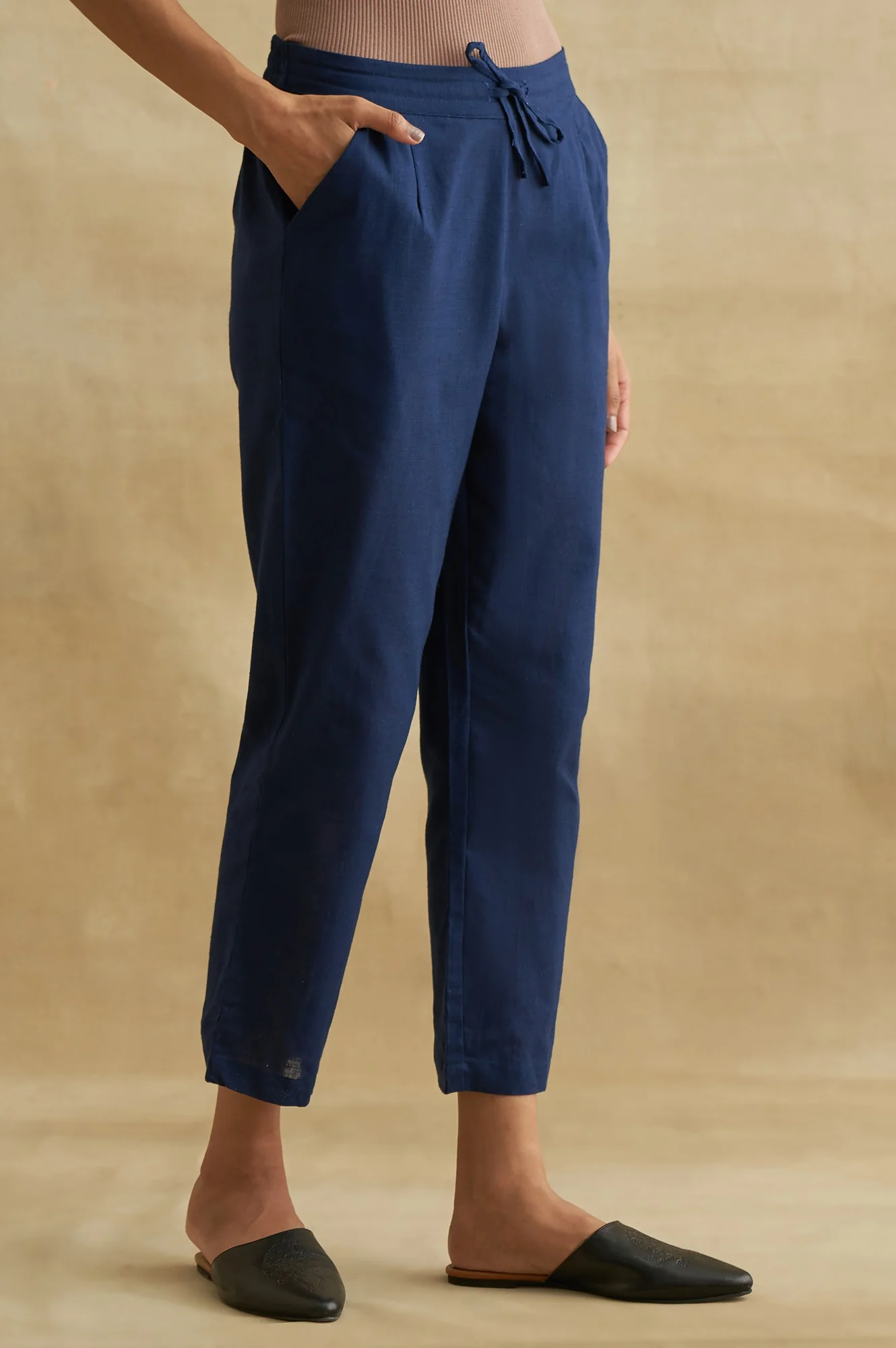 Indigo Solid Straight Pants - Image 4