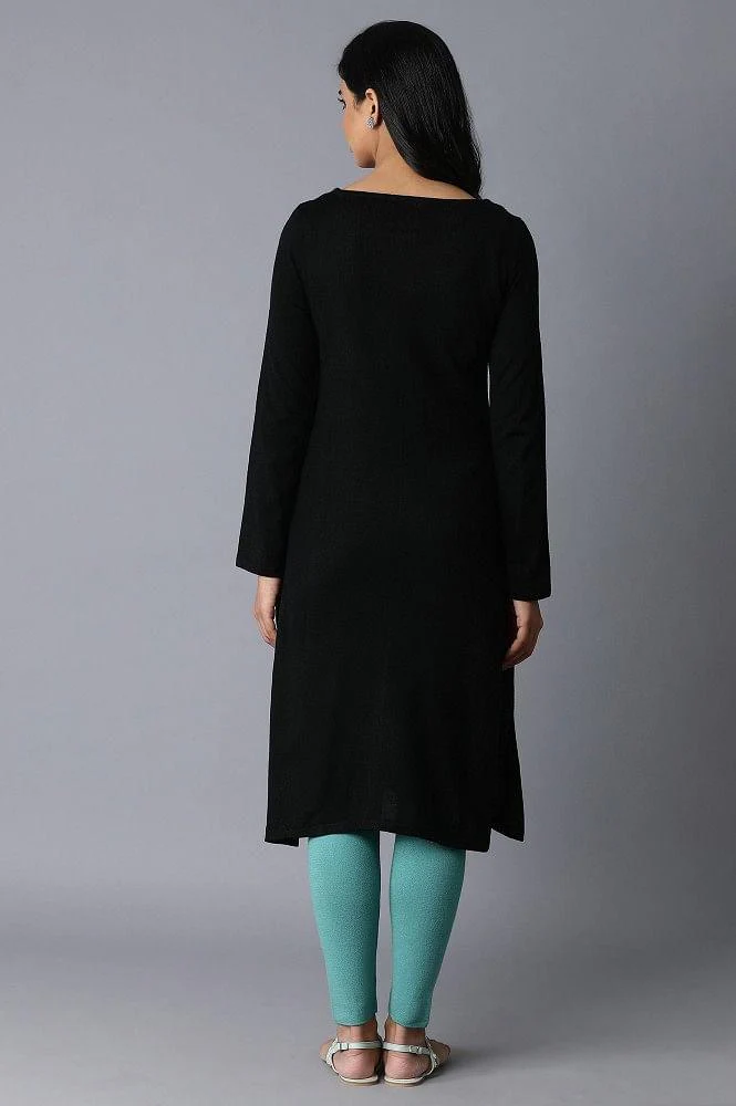 Jade Green Acrylic Jacquard kurta - Image 2