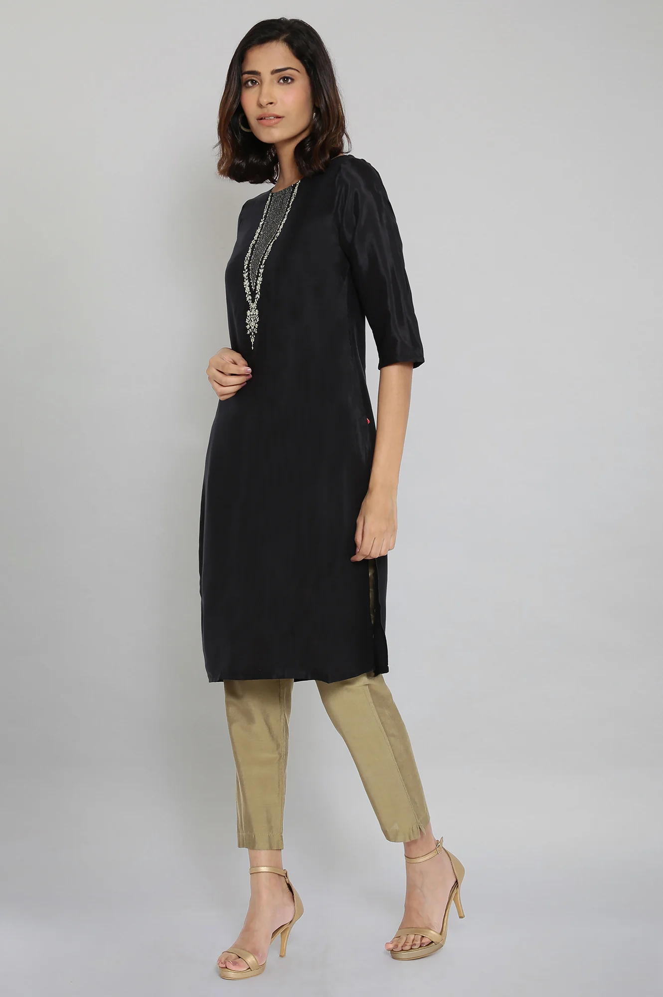 Jet Black Festive kurta - Image 3