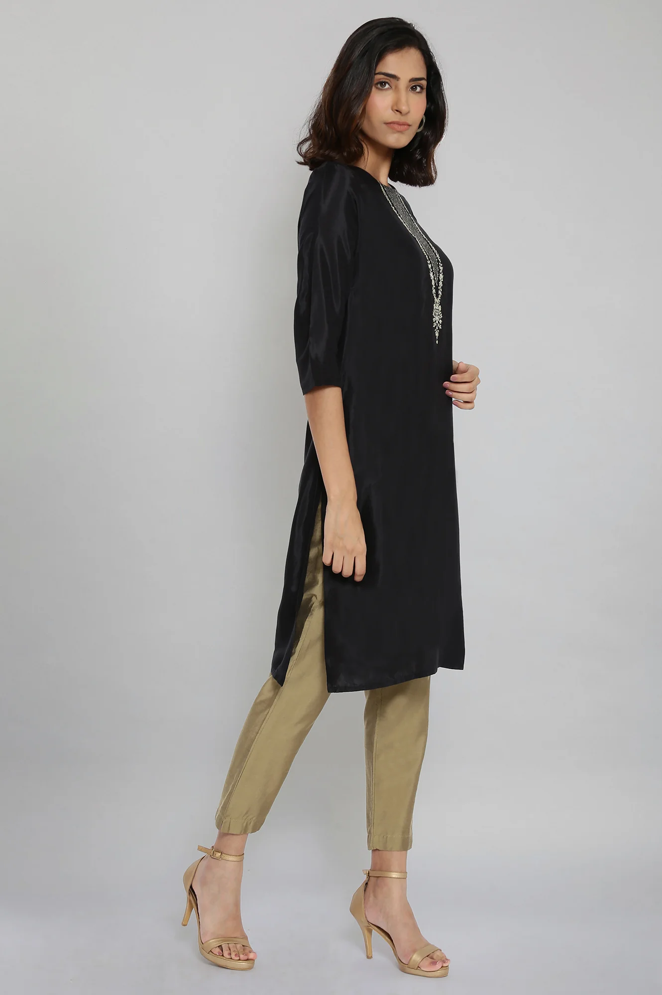 Jet Black Festive kurta - Image 4
