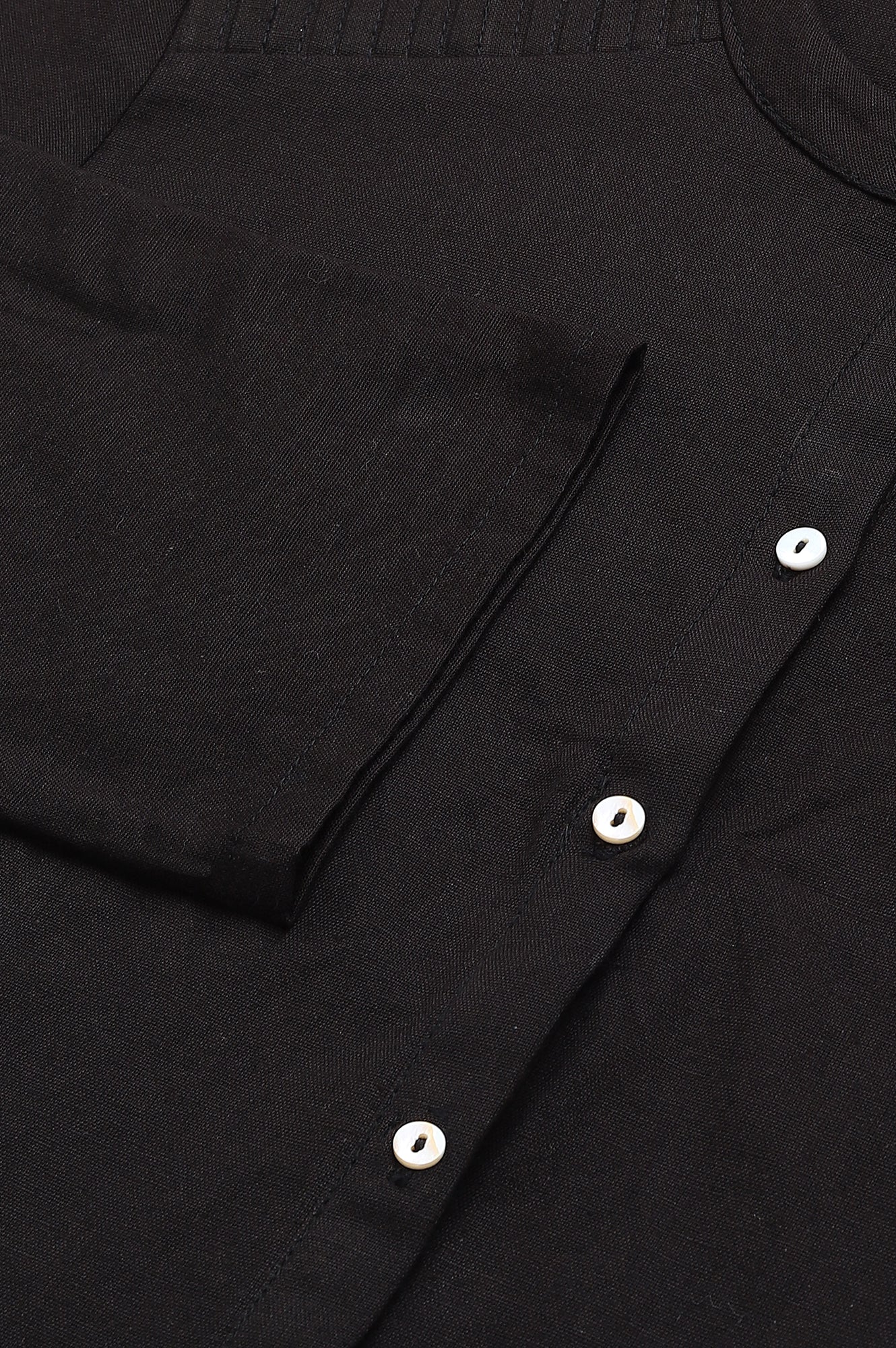 Jet Black Half Placket Shirt kurta - Image 7