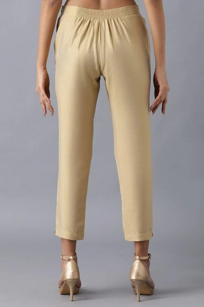 Light Gold Solid Pants - Image 2