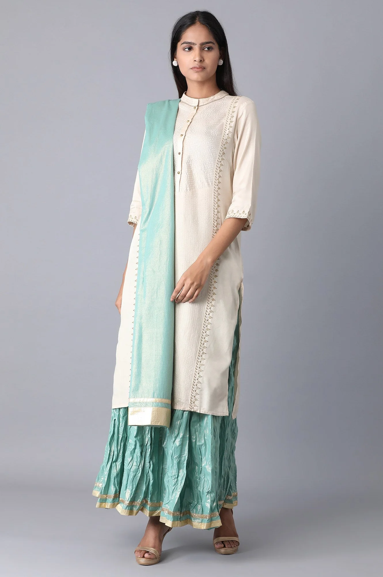 Elleven Women's Blue Voile Dupatta - Image 2