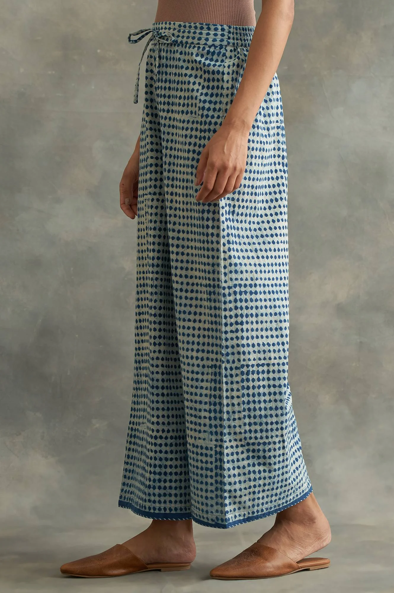 Light Grey Handblock Print Parallel Pants - Image 3