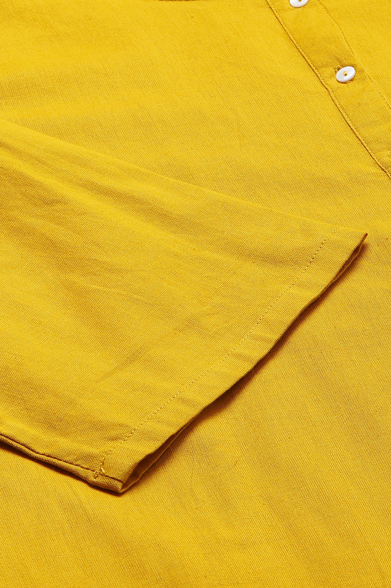 Light Yellow Half Placket Plus Size Shirt kurta - Image 8