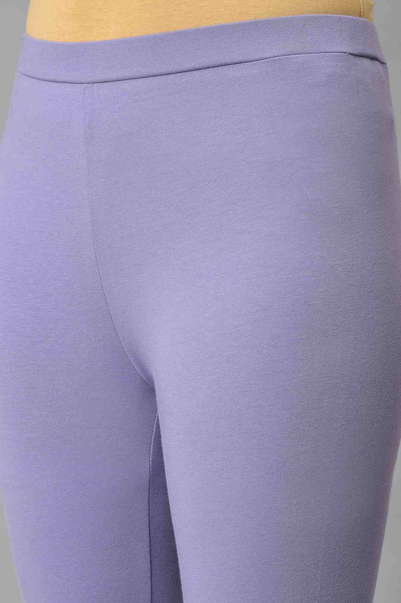 Lilac Cotton Jersey Tights - Image 7