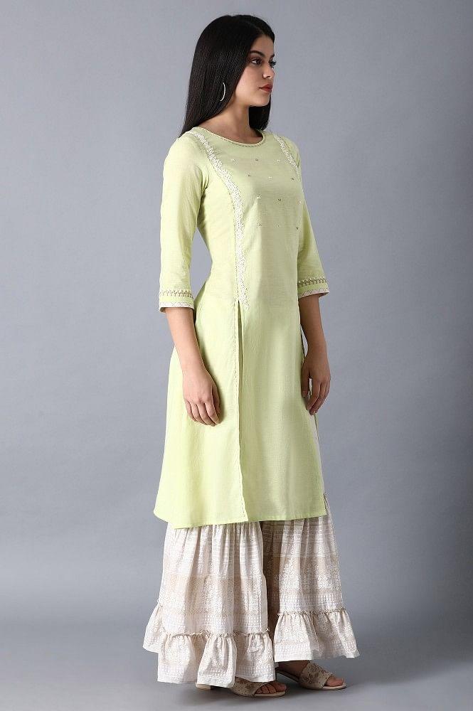 Lime Khadi kurta - Image 4