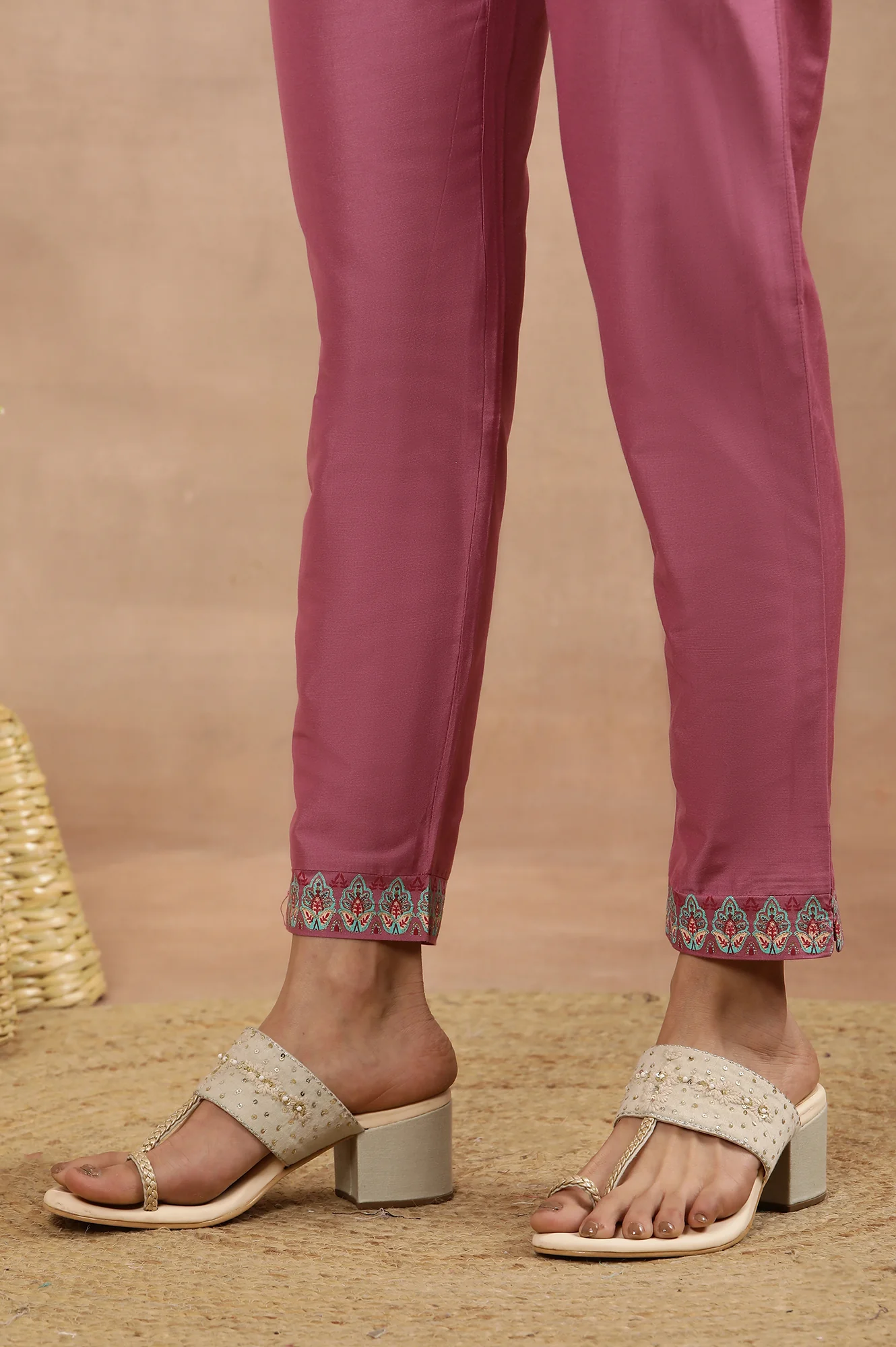Marine Green Asymmetrical Kurta, Slim Pants And Dupatta Set - Image 9