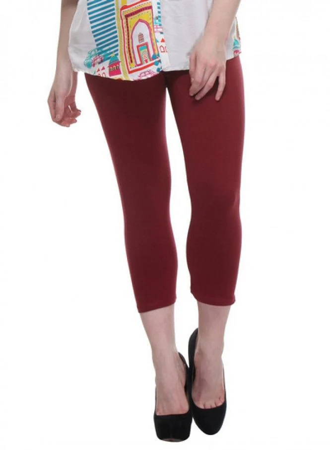 Maroon Cropped Tights - Image 2