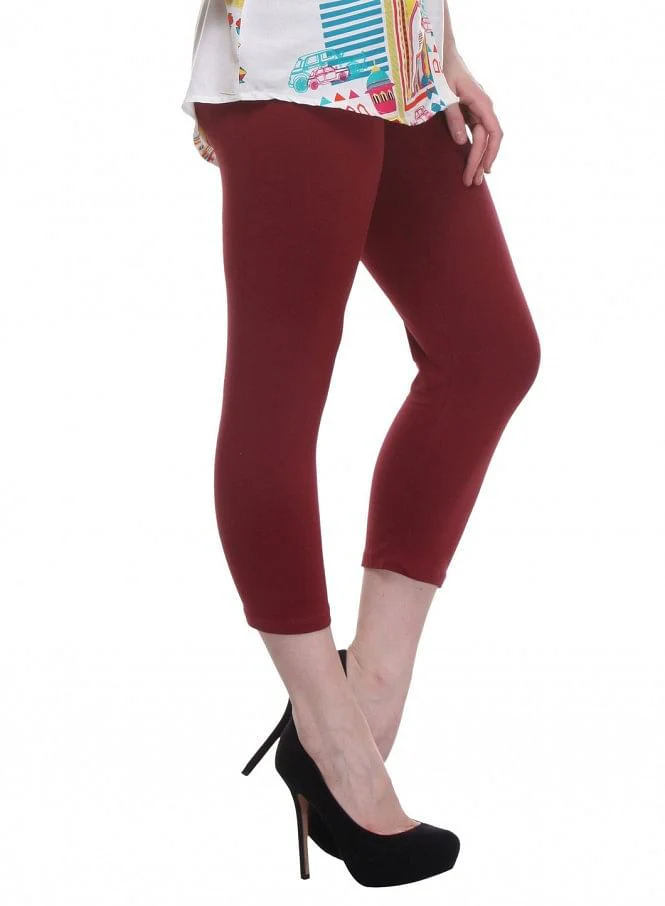 Maroon Cropped Tights - Image 3