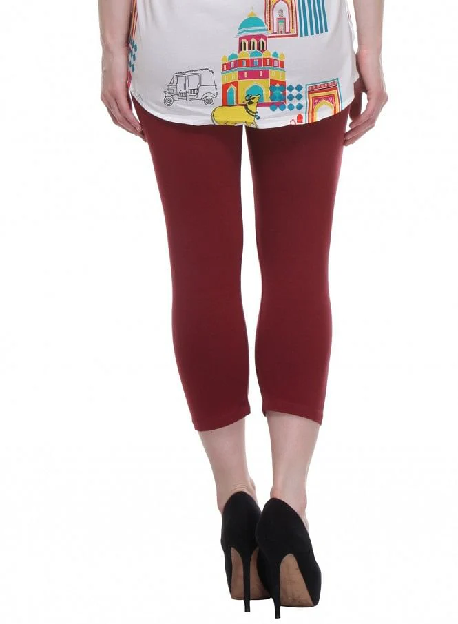 Maroon Cropped Tights - Image 4