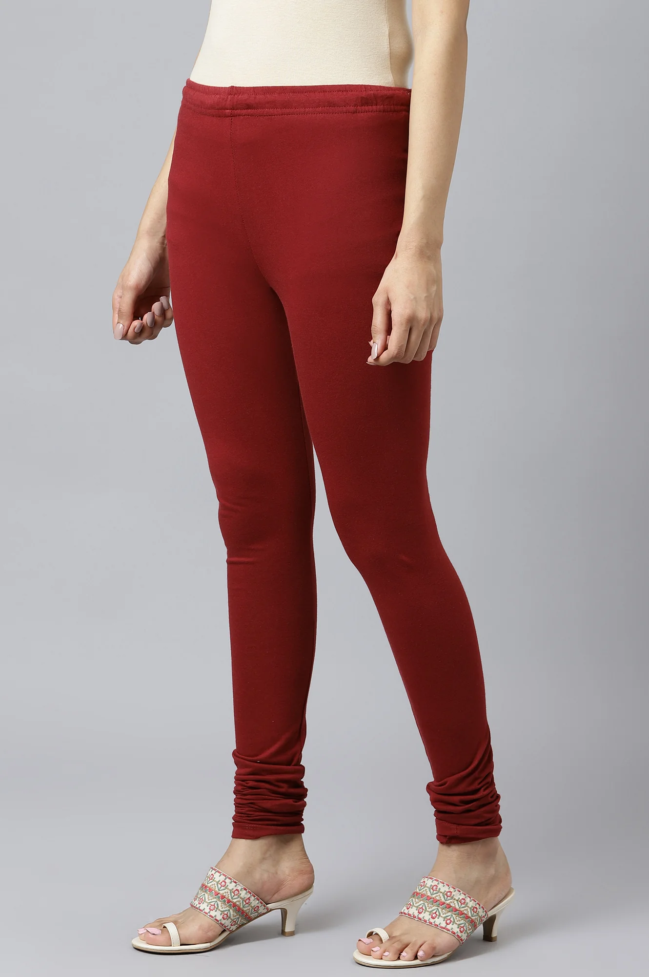 Maroon Knitted Churidar - Image 2
