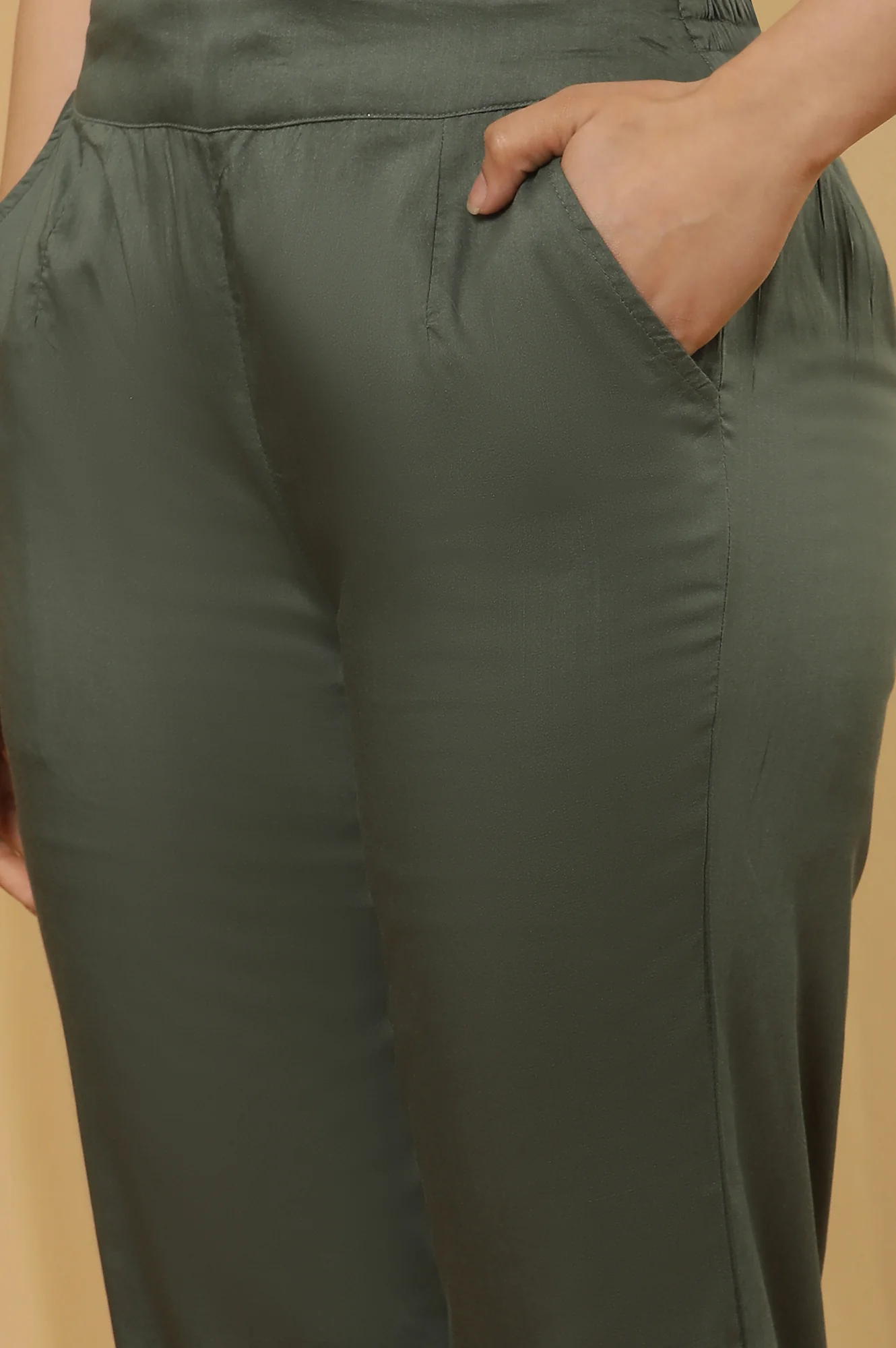 Mustard Embroidered Kurta And Pants Set - Image 9